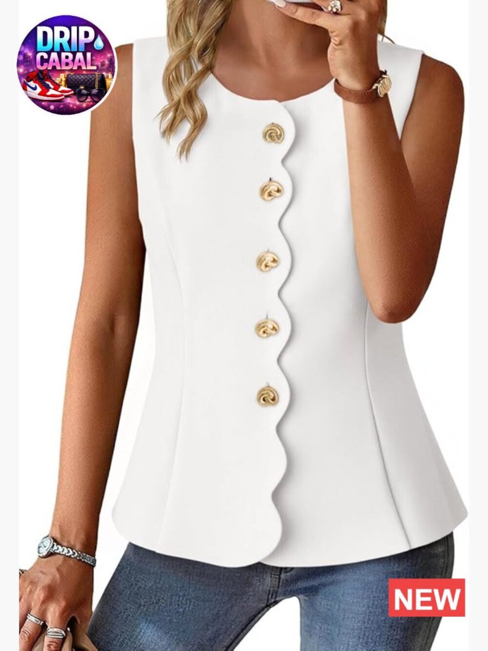Sleeveless Blazer Vest Button Down Fitted Waistcoat Work Office Suit Top